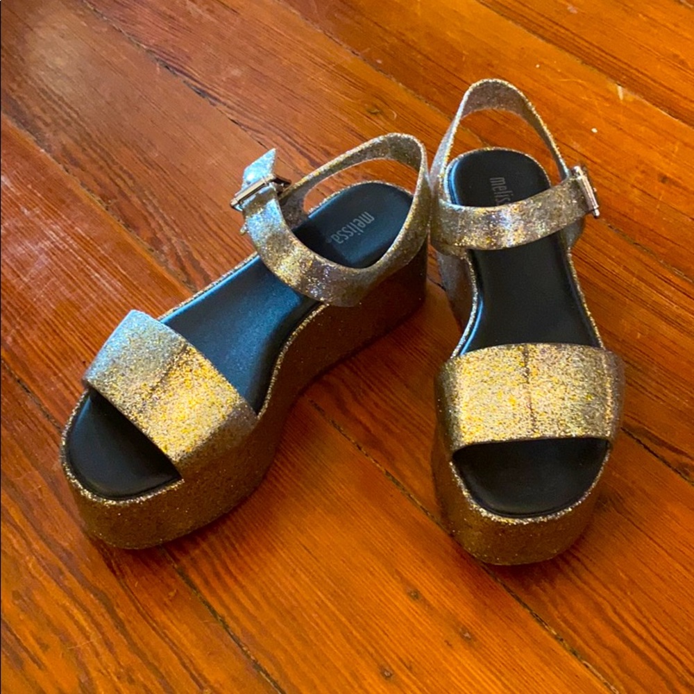 Melissa Glitter Platform Sandals